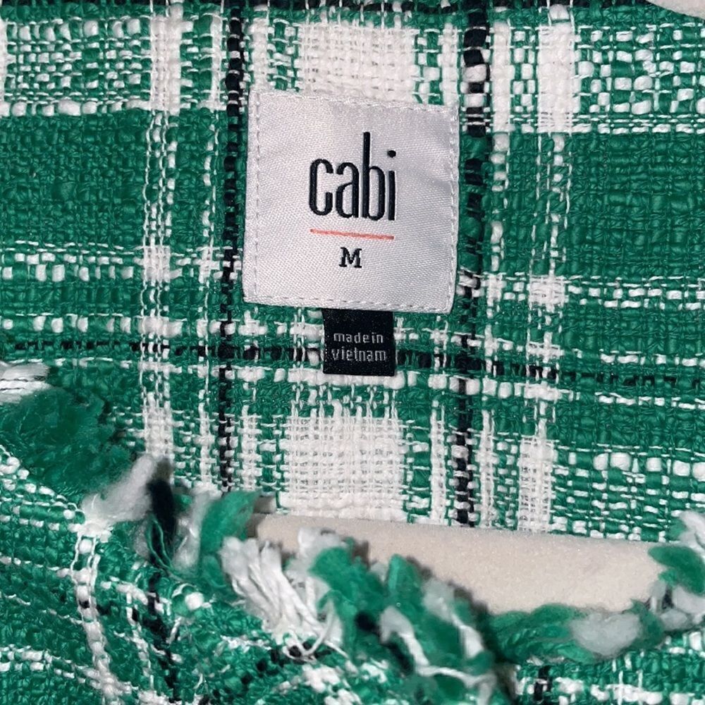 CAbi 5653 Green Library Plaid Tweed Jacket M - Picture 8 of 12